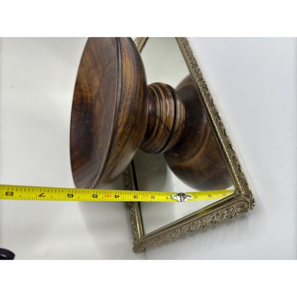 Decorative Vintage Wooden Pedestal Bowl Display/Fruit Bowl Grannycore Rustic - Picture 8 of 9